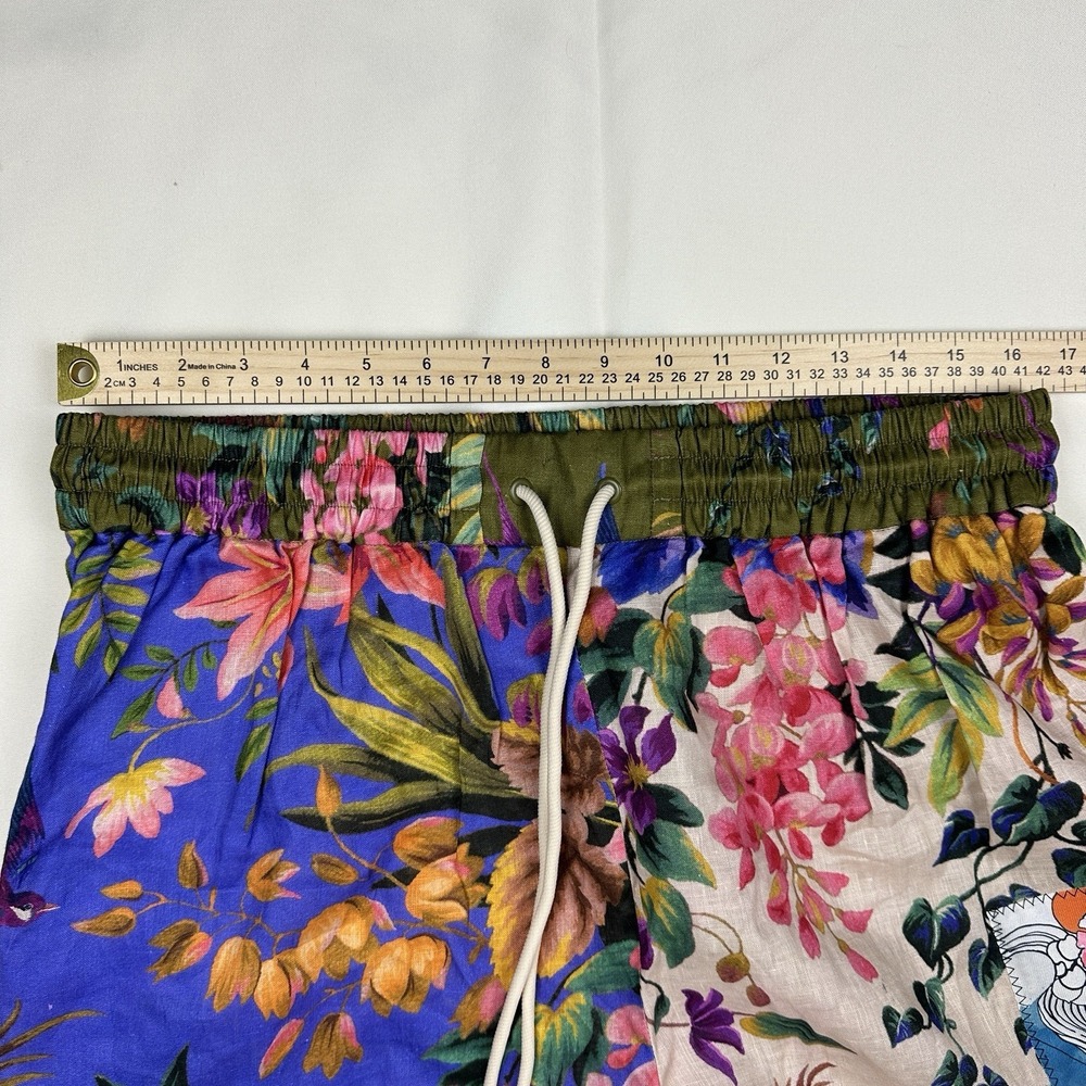 Zimmermann Tropicana Spliced Linen Shorts Size 3 US 8-10 Patchwork Floral Summer - Picture 7 of 12